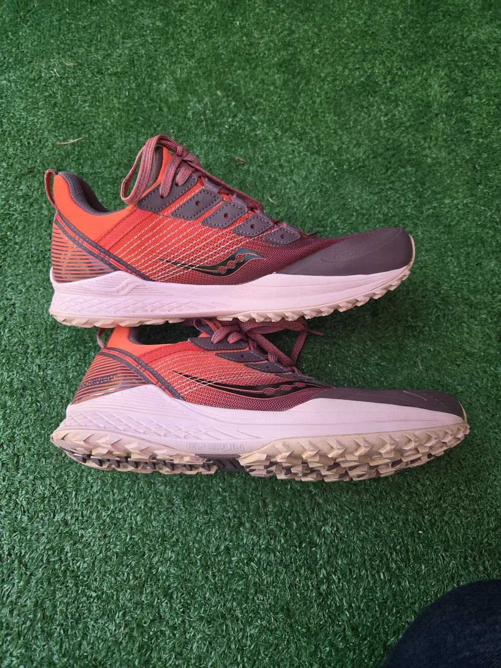 Saucony Women's Mad River TR trail running shoes in the coral and purple